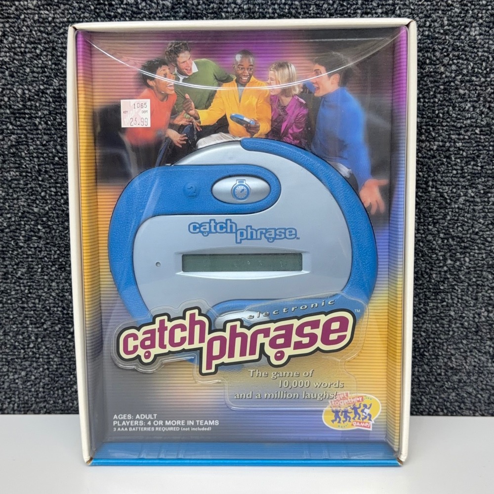 Vintage 2000 Hasbro Electronic Catch Phrase Handheld Game Blue Silver 41461 New